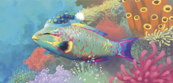 Ευχετήρια Κάρτα : Ψάρι Παπαγάλος